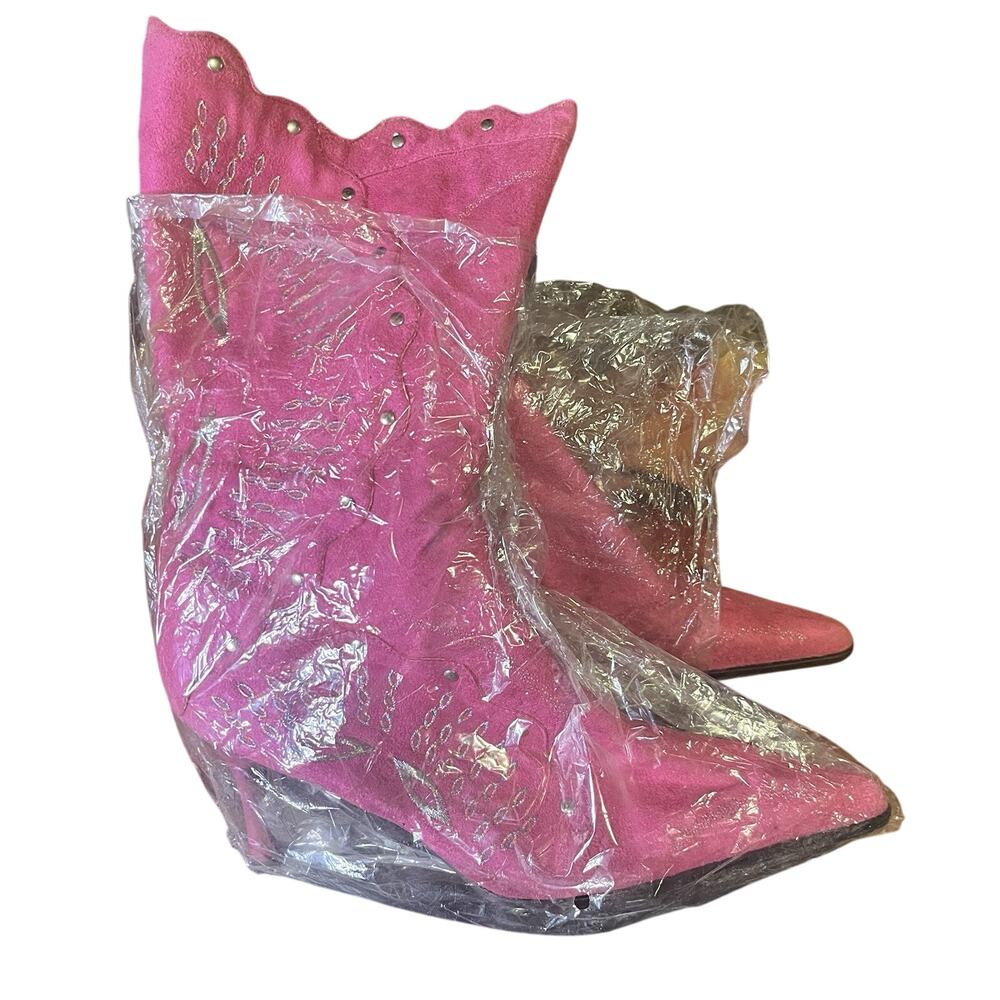 Blossom Collection Women’s Cowboy Fuchsia Sequin Embroidery Bling Boot 9 Pink